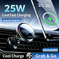 Chargeur rapide 25W avec refroidissement, support magnétique sans fil pour voiture, fixation sur grille d'aération, charge rapide pour smartphones