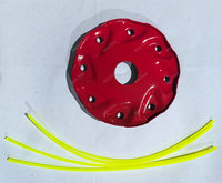 Tête de coupe en métal rouge à 8 trous avec fil nylon pour débroussailleuse, pièces de rechange pour coupe-herbe, accessoires d'outils de jardin