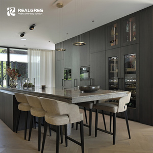 Gabinetes de cocina de diseño <span class=keywords><strong>simple</strong></span> para interiores, muebles de cocina con carcasa de tablero de partículas de isla con tira de luz Led - Product Image 4