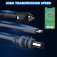Mini cable de alimentación 3 en 1 con USB C para coche y cable impermeable de CC 12-24V enchufe para encendedor de cigarrillos Cable de alimentación macho de CC