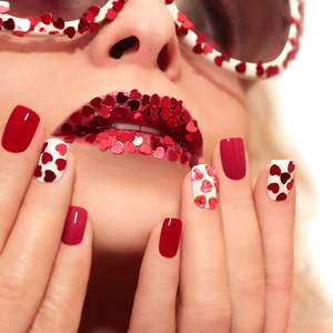 12 Boxen Red Valentine's Love Herz Nail <span class=keywords><strong>Art</strong></span> Pailletten <span class=keywords><strong>Kits</strong></span> Red Shining Flakes Herzförmiges Nail Glitter Set zum Valentinstag - Product Image 5