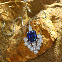 Collar de plata de ley 925 con colgante de Rubí, Collar personalizado de diseño de marca de moda inspirado en Rubí rojo