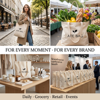Grand sac fourre-tout en toile de marque avec poignée longue, logo personnalisé, sac de courses réutilisable en coton écologique, vente en gros OEM