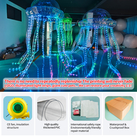 Méduse gonflable illuminée en PVC à grande échelle personnalisée pour les annonces et les événements de fête en plein air sur le thème de l'océan