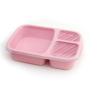 3 compartment lunch box japanese-style portable bento box wheat straw box