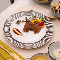 Vaisselle blanche en grès, ensemble de vaisselle en céramique, assiettes et bols, pour la maison et la cuisine