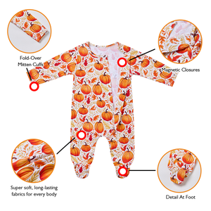 2025 a manica lunga pigiama bambino tutina magnetica in bambù tutina per neonato neonato - Product Image 3