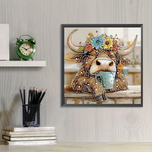 Kit Fai-da-Te 30*30CM Decorazione Murale con Fiori e <span class=keywords><strong>Yak</strong></span>, Pittura Diamante con Cristalli a Forma Speciale per Decorazione Casa - Product Image 4