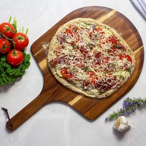 Legno di Acacia buccia per <span class=keywords><strong>Pizza</strong></span> in legno pagaia per <span class=keywords><strong>Pizza</strong></span> con manico tavola per <span class=keywords><strong>Pizza</strong></span> accessori per forno di legno tagliere - Product Image 5