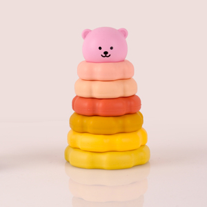 Jouets d'empilage pour bébés en silicone de qualité alimentaire, écologiques, sans BPA, anneaux d'empilage éducatifs <span class=keywords><strong>Montessori</strong></span> en forme d'ours, vente en gros - Product Image 1