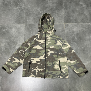 Custom Woven Checkered Plaid Grid Polyester Spandex Ripstop Waffle Camouflage <strong>Jacket</strong> and <strong>Cargo</strong> Pants Shorts Set Tracksuit <strong>Men</strong> - Product Image 2