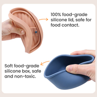 Bol en silicone de qualité alimentaire OEM ODM avec couvercle, boîte à lunch en silicone anti-fuite, récipient alimentaire réutilisable, compatible lave-vaisselle