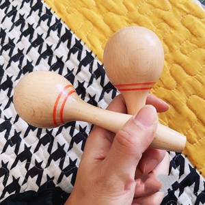 Wholesale Wood Maracas Shaker Hand Rattle Percussion <b>Musical</b> <b>Instrument</b> Educational Toy for Grasp Sight Listen Training Toy - Product Image 2