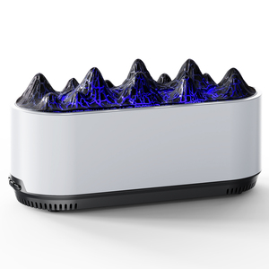 Lampe à <span class=keywords><strong>flamme</strong></span> jaune et <span class=keywords><strong>bleue</strong></span>, veilleuse, humidificateur, diffuseur d'huiles essentielles ultrasonique électrique, aromathérapie, utilisation en hôtel, garantie 1 an - Product Image 3