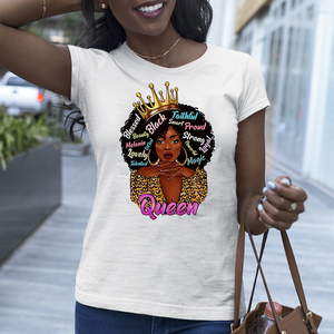 <span class=keywords><strong>Vinilo</strong></span> Termotransferible DTF Negro con Diseño <span class=keywords><strong>de</strong></span> Reina, Listo para Imprimir en Camisetas - Product Image 1