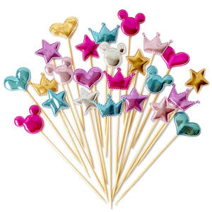Venta al por Mayor <span class=keywords><strong>de</strong></span> 100 Piezas <span class=keywords><strong>de</strong></span> Adornos para Pasteles <span class=keywords><strong>de</strong></span> Cuero PU Ecológico Marca Yude, Formas Personalizadas (Estrella, Corazón) para Fiestas <span class=keywords><strong>de</strong></span> Cumpleaños 14+ - Product Image 1