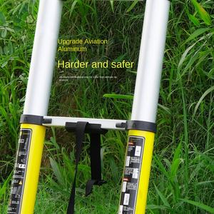 Moderne Teleskopleiter aus Aluminiumlegierung mit verbreiterten Stufen, Haken und verdicktem Klappmechanismus – Multifunktionaler Haushaltslift für den Ingenieurbedarf - Product Image 4