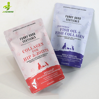 Sachet refermable personnalisé avec fermeture éclair, finition mate, pour aliments et compléments pour chiens, en Mylar, avec logo