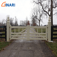 Portail double rustique en alliage d'aluminium imitation bois pour ferme, portail battant pour allée extérieure de villa
