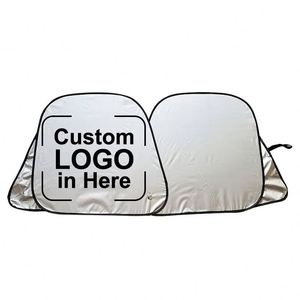 Parasoles Personalizados Jx para Parabrisas Delantero, de Poliéster con Protección UV, Doble Parasol Plegable de 2 Piezas con Logotipo para Auto - Product Image 1