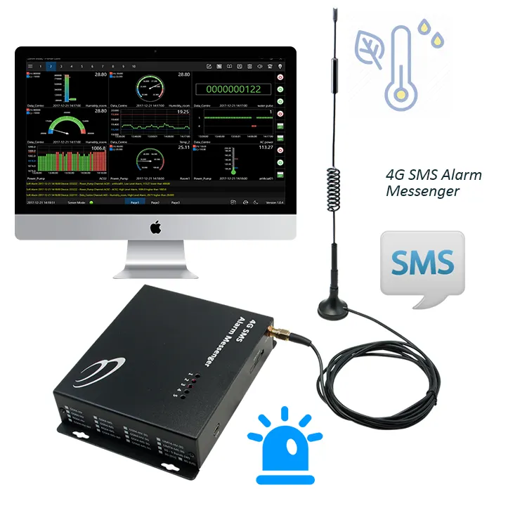 पीसी सॉफ्टवेयर द्वारा यूएसबी पोर्ट के माध्यम से आसान सेटअप, 4जी मोबाइल नेटवर्क मल्टीपॉइंट 4जी एसएमएस अलार्म मैसेंजर के माध्यम से समर्थन और अलार्म