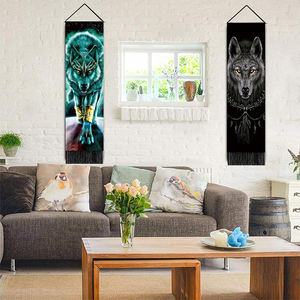 พรมแขวนผนังสำหรับผู้ชายเด็กผู้ชายห้องนอนพิมพ์ลาย3D หมาป่าศิลปะที่สวยงาม - Product Image 6
