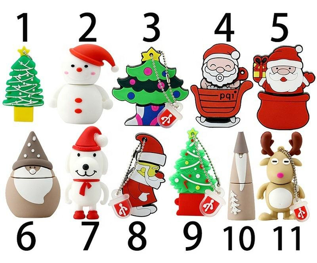 Christmas USB Flash Drive, USB 2.0 USB 3.0,100% Real Capacity Fashion Thumb Drive Holiday Gifts, Stocking Stuffer