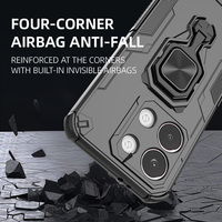 Coque de téléphone personnalisée de luxe antichoc avec anneau rotatif à 360° pour Redmi Turbo 5 Max, protection robuste, coque arrière