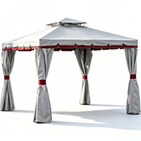 Pergola de jardin en tissu imperméable à double toit ventilé, structure en aluminium thermolaqué, moderne, pour cour et balcon, 3x3m, idéale pour les événements
