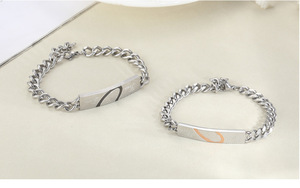 Version coréenne amour <span class=keywords><strong>Bracelet</strong></span> Puzzle Titane Acier <span class=keywords><strong>Couple</strong></span> <span class=keywords><strong>Bracelet</strong></span> Accessoires Saint Valentin Cadeau - Product Image 4