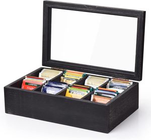 Boîte à thé en <span class=keywords><strong>bois</strong></span> bon marché et de haute qualité avec compartiments boîte de support de sachet de thé en <span class=keywords><strong>bois</strong></span> pour cadeaux de maison de cuisine - Product Image 1