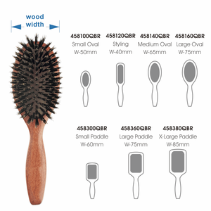 Cepillo desenredante clásico con cerdas de jabalí y mango de madera - Product Image 4