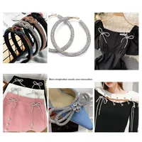Chaîne de luxe faite à la main en strass de cristal et perles, ceinture tressée en dentelle, chaîne de taille pour vêtements DIY, collier, chaîne de sac, cordon pour téléphone portable