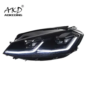 AKD araba Styling parçaları Golf 7 için MK7.5 2018-2021 7.5gen kafa lambaları LED veya Xenon far LED çift projektör FACELIFT