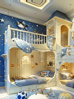 Lit d'angle pour chambre d'enfants château d'enfants Design personnalisé Maison de jeu Lit mezzanine de grande taille Lits superposés pour enfants