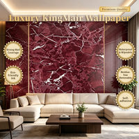 Stiker Dinding Marmer Burgundy Modern Tahan Air, Tempel dan Lepas, untuk Dekorasi Rumah Kamar Tidur dan Kamar Mandi