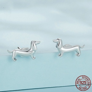 Aretes de Animales Adorables para Niños, Chapados en Oro de 18K, Plata S925, Antialérgicos, con Diseño de Perro Dachshund - Product Image 6
