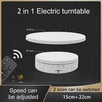 Présentoir rotatif rechargeable 2 en 1 avec grand couvercle de remplacement de 8.66 pouces pour plateau tournant pour la photographie