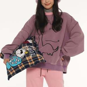 Personalizado Vintage Oversized Crewneck Sudadera Mujer Heavyweight Drop Shoulder Sudadera - Product Image 6