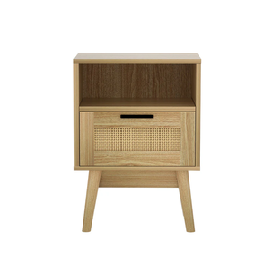 Table <span class=keywords><strong>de</strong></span> chevet traditionnelle en bois avec 1 tiroir et une étagère pour chambre d'appartement - Product Image 3