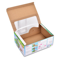 Boîte en carton écologique en gros avec fenêtre transparente pour l'emballage de jouets crocodile pour enfants