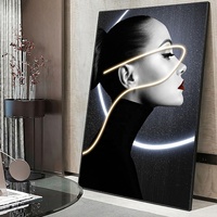 Peinture de figure de beauté simple moderne peintures décoratives en porcelaine de cristal image décorative de salon