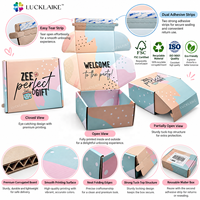 Boîte d'expédition en carton ondulé personnalisée avec sac en papier rose et ensemble de sacs cadeaux pour les cadeaux de fête, les boutiques et l'expédition e-commerce