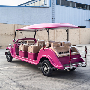 Bright <b>Pink</b> Retro Electric Antique Vehicle with Canopy for Park Tour Service - Product Image 2