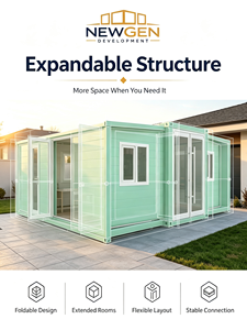 Casa Modular Expandible de 20 pies/30 pies/40 pies, Diseño Moderno Verde Menta, Casa Contenedor, Habitación para Huéspedes en el Patio Trasero, Apartamento Tipo Estudio - Product Image 2