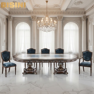 <span class=keywords><strong>Fauteuil</strong></span> <span class=keywords><strong>de</strong></span> salle à manger <span class=keywords><strong>de</strong></span> style européen luxueux et raffiné, <span class=keywords><strong>fauteuil</strong></span> d'hôte artisanal en <span class=keywords><strong>velours</strong></span> <span class=keywords><strong>bleu</strong></span> avec assise moelleuse, idéal pour les propriétés exigeantes - Product Image 4