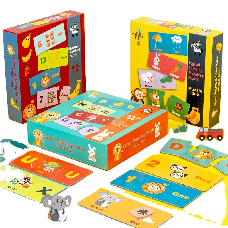 Early educational number matching puzzle with five theme promoting cognitive development formative toys CPC & CE