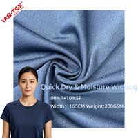 Tela Elástica de Malla de Puntos 200GSM 165CM, Absorbente de Humedad, Transpirable, de Secado Rápido, Ecológica, Tejido Jersey para Ropa Deportiva, Entrenamiento