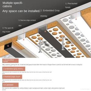 Lumière linéaire LED en aluminium mince et flexible personnalisée, installation encastrée, installation en surface, plafond en plaques de plâtre, mur, résidentiel - Product Image 2