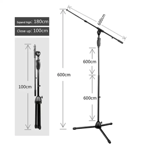 Xtuga LKT-855 sân khấu chuyên nghiệp Microphone đứng tất cả các kim loại tripod tầng đứng có thể điều chỉnh gắn kết & khán đài - Product Image 3